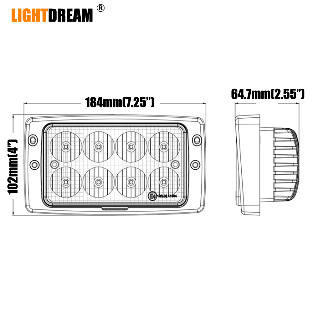 LED Light Flush Mount Light for Claas, Massey, John Deere KR7402 ...